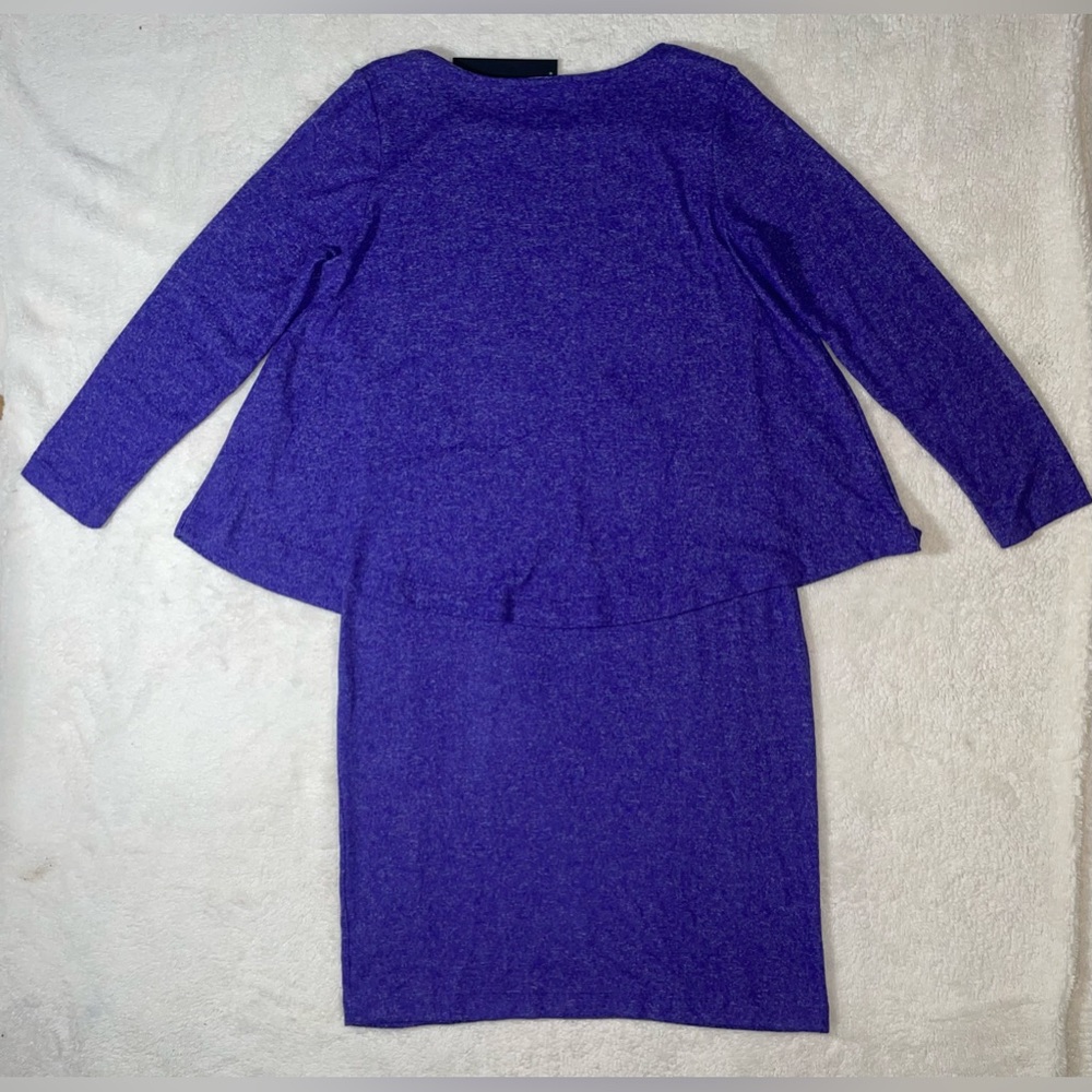 NWT Nally & Millie Womens Size Medium Blue Soft Brushed Jersey Long Sleeve Dress - Picture 4 of 7
